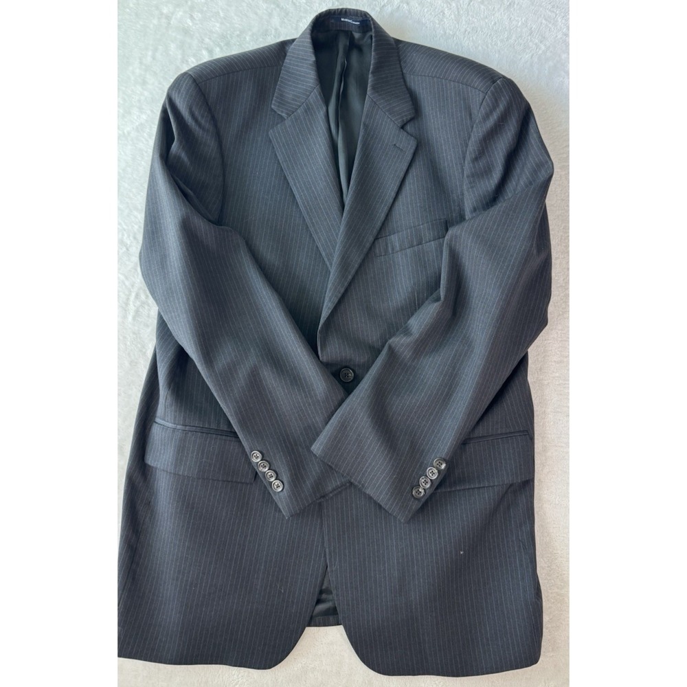Lauren Ralph Lauren Blazer Mens 42T Wool Cashmere‎ Black Blue Pinstripe - Picture 8 of 16